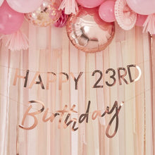 Load image into Gallery viewer, CUSTOMISABLE MILESTONE ROSE GOLD BIRTHDAY BANNER