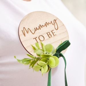 WOODEN MUMMY TO BE BABY SHOWER BADGECode: BAB-103
