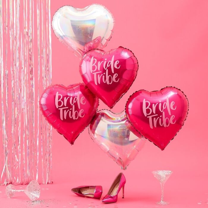 PINK & IRIDESCENT BRIDE TRIBE HEN PARTY BALLOONS