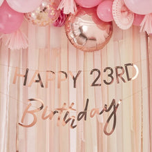 Load image into Gallery viewer, CUSTOMISABLE MILESTONE ROSE GOLD BIRTHDAY BANNER
