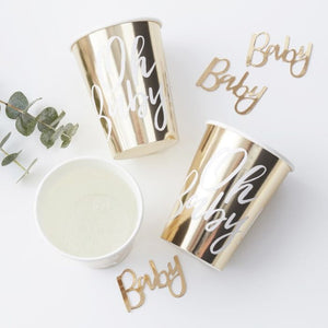 OH BABY! GOLD BABY SHOWER CUPSCode: OB-102