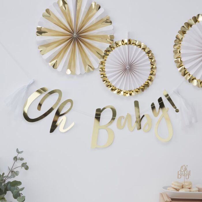 GOLD OH BABY! BABY SHOWER BUNTING