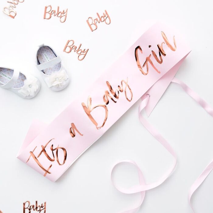 IT S A BABY GIRL PINK BABY SHOWER SASH Just For You Belfast
